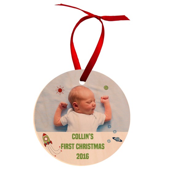 Natural Wood Maple Sublimation Holiday Ornament - 2.75 in Round A-2