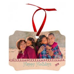 4797 Natural Wood Layered Sublimation Holiday Ornament - Berlin