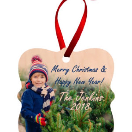 Natural Wood Layered Sublimation Holiday Ornament - Prague A-9