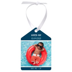 4856 Tag Shape Aluminum 2-Sided Ornament