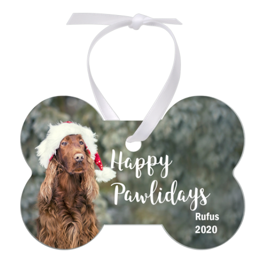 DOG BONE 1 SIDED ORNAMENT WITH RIBBON (4857 ) A-6