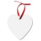 Heart Shape Hardboard Ornament with Red Ribbon  (4868 ) A-6