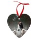 Heart Shape Hardboard Ornament with Red Ribbon  (4868 ) A-6