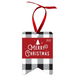 4869 Hardboard Bunting Shape Ornament with Red Ribbon 4869 Hardboard Bunting Shape Ornament with Red Ribbon