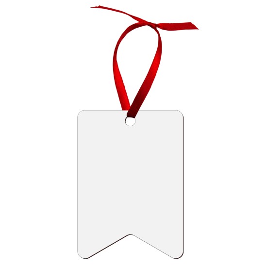 Hardboard Bunting Shape Ornament with Red Ribbon (4869 ) A-6