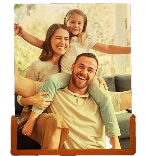 8" x 10" Sublimation Glass Night Lights with Wood Stand