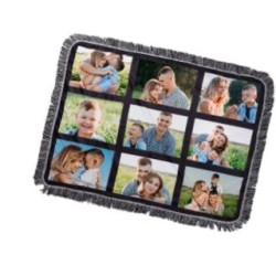 Sublimation 9 Panel Plush Throw Blanket