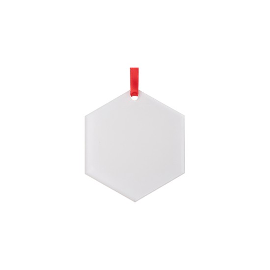 AKXH08 Sublimation Blank Acrylic Hexagon Ornament sub101