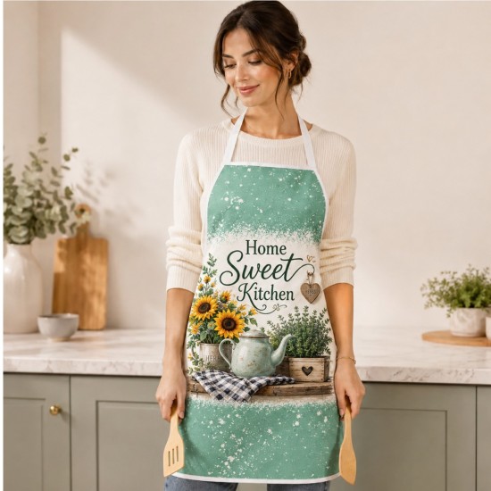 Blank Faux Bleach Linen Apron Green (TD-WQAD7072GR)