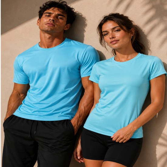 Hawaiian Blue Polyester Performance T-Shirt Extra Large