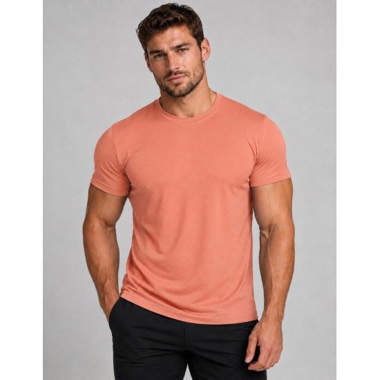 PEACH SORBET Lightweight Performance Polyester T-Shirt – Medium