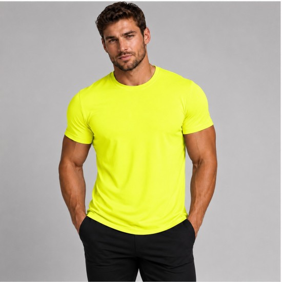 SAFETY YELLOW Lightweight Performance Polyester T-Shirt – Medium
