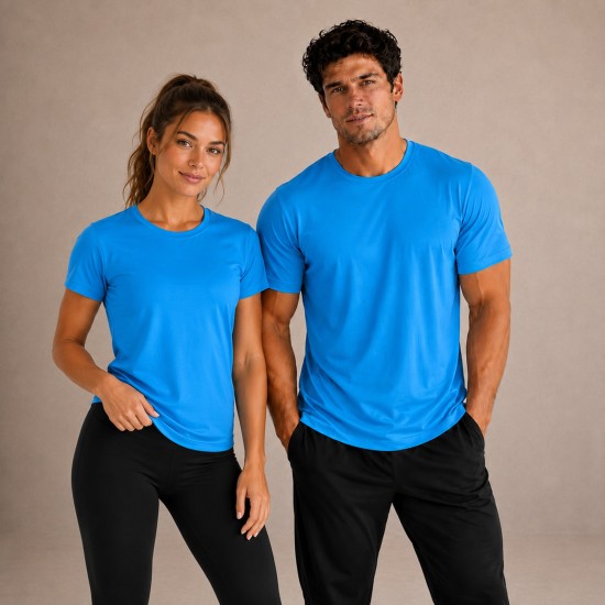 SAPPHIRE BLUE Lightweight Performance Polyester T-Shirt – Large