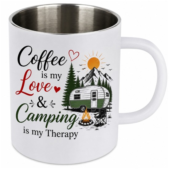 300ml Stainless Steel Mug White