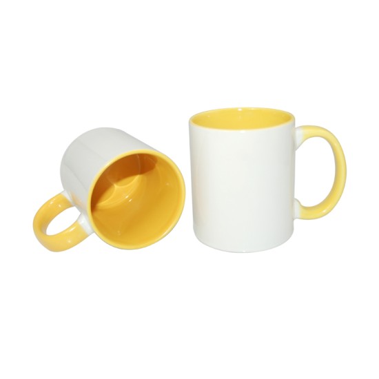 11oz Inner Rim Color Mug Yellow (36pcs/case) (MUG-IR11Y ) FL-2