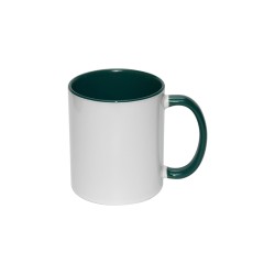 11oz Inner Rim Color Sublimation Mug Green 11oz Inner Rim Color Sublimation Mug Green