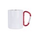  11 oz Sublimation Stainless Steel Mug - White with Red Carabiner Handle ( B12GW )   FL-9