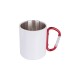  11 oz Sublimation Stainless Steel Mug - White with Red Carabiner Handle ( B12GW )   FL-9