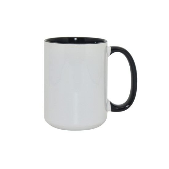 15oz Inner Rim Color Mug Black (36pcs/case)   (MUG-IR15K )  FL-6