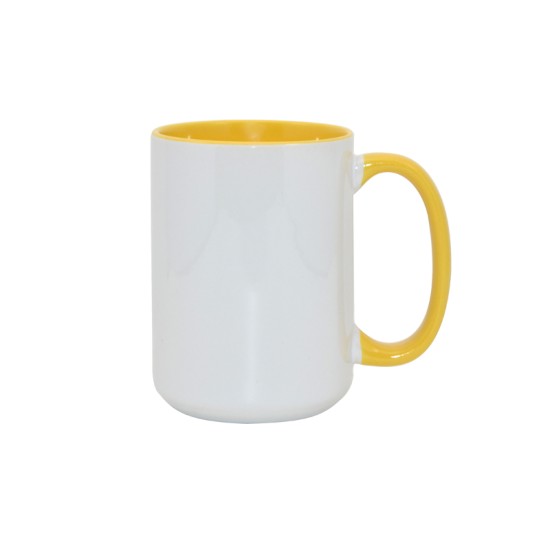 15oz Inner Rim Color Mug Yellow (36pcs/case) (MUG-IR15Y) FL-5