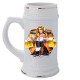  22 oz. Ceramic Sublimation Beer Stein with Gold Trim ( B922-01 ) FL-6