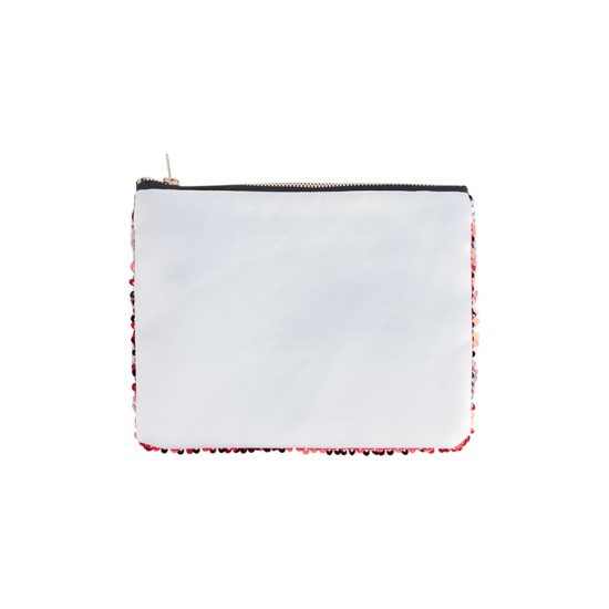 Sequin Makeup Bag Red/Silver 