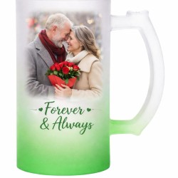 Sublimation 16oz Gradient Frosted Glass Beer Mug Green (GBDC16G)