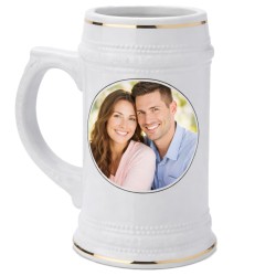 Sublimation Ceramic Beer Stein With Gold Rim 22oz (B922-01) per 2 p/c $19.99