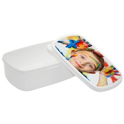 Sublimation Plastic Lunch Box With Premium Metal Insert -WHITE J-3 Sublimation Plastic Lunch Box With Premium Metal Insert -WHITE J-3