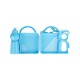 Handle Lunch Boxes w. Insert Plastic, Blue ( BFH46071LB )  J-3