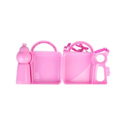 Handle Lunch Boxes w. Insert Plastic, Rose Handle Lunch Boxes w. Insert Plastic, Rose
