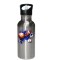 Stainless Steel Silver Straw Top Water Bottle