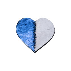 Heart Flip Sequins Patch Dark Blue/White