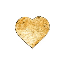 Flip Sequins Adhesive Sublimation Patch Heart Gold/White