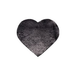 Flip Sequins Adhesive Black Heart Sublimation Patch