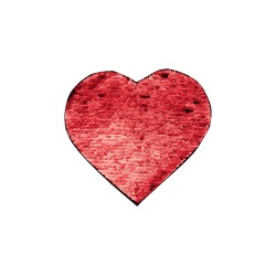 Sequins Heart Red White Subimation Patch Sequins Heart Red White Subimation Patch