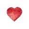 Sequins Heart Red White Subimation Patch