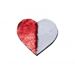 Sequins Heart Red White Subimation Patch Sequins Heart Red White Subimation Patch