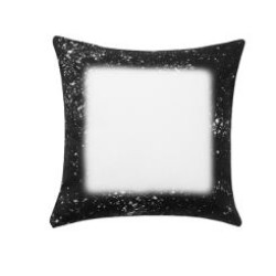 Blank Faux Bleach Linen Pillow Cover Black