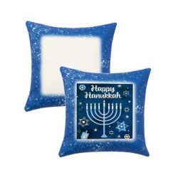 Faux Bleach Sublimation Pillow Cover Blue