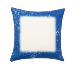Faux Bleach Sublimation Pillow Cover Blue