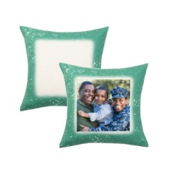 Faux Bleach Linen Sublimation Pillow Cover Green