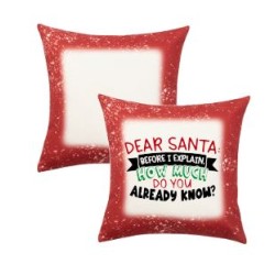 Faux Bleach Sublimation Pillow Cover Red