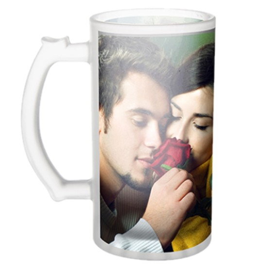 Sublimation Blank 16oz Frosted Glass Beer Mug