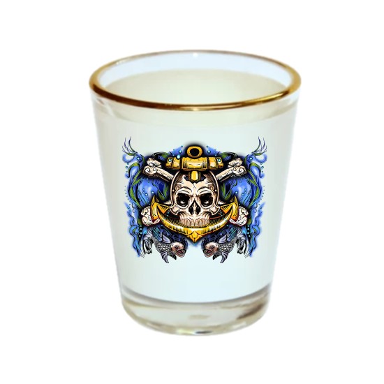 1.5oz Shot Glass Mug with Gold Rim 12/pc  (BN15)  E-8