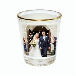 Sublimation 1.5oz Shot Glass Mug with Gold Rim 12 P/C  (BN15)