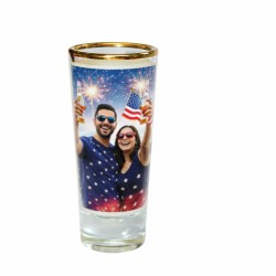 Sublimation 3oz Shot Glass Mug with Gold Rim 12 P/C (BN16)