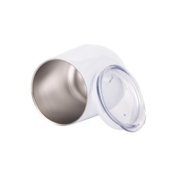 12oz Stainless Steel Stemless Wine Cup White 12oz Stainless Steel Stemless Wine Cup White
