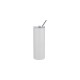 20oz/600ml Stainless Steel Skinny Tumbler with Straw & Lid (White) (BW34W-600) FL-11