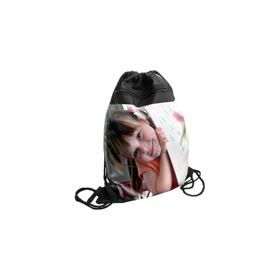 Drawstring Backpack Black Polyester  K-5